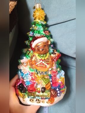 Christopher Radko Grand Teddy Tree Ornament Glass